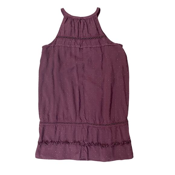 Loft Women's Shift Dress Plum Purple Swiss Polka Dot Crochet Size S - Picture 5 of 14